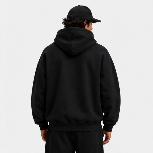 Tyrovix Black Oversized Hoodie