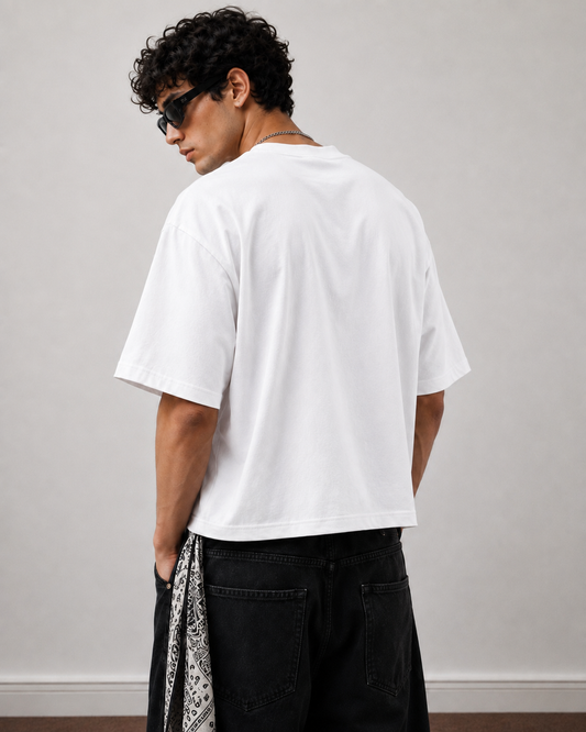 Tyrovix Boxy Fit T-Shirt 240 GSM Pure Cotton White