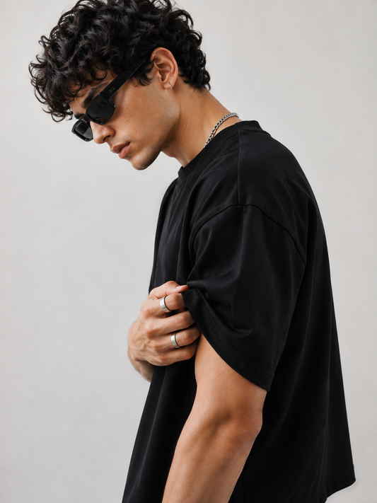 Tyrovix Boxy Fit T-Shirt 240 GSM Pure Cotton Black
