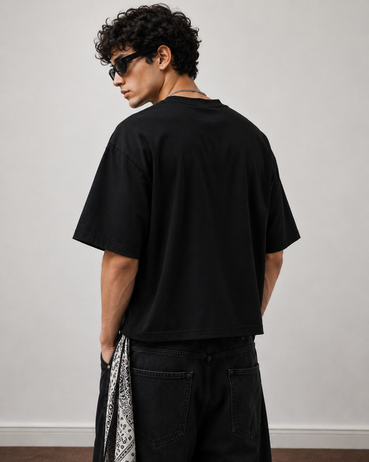 Tyrovix Boxy Fit T-Shirt 240 GSM Pure Cotton Black
